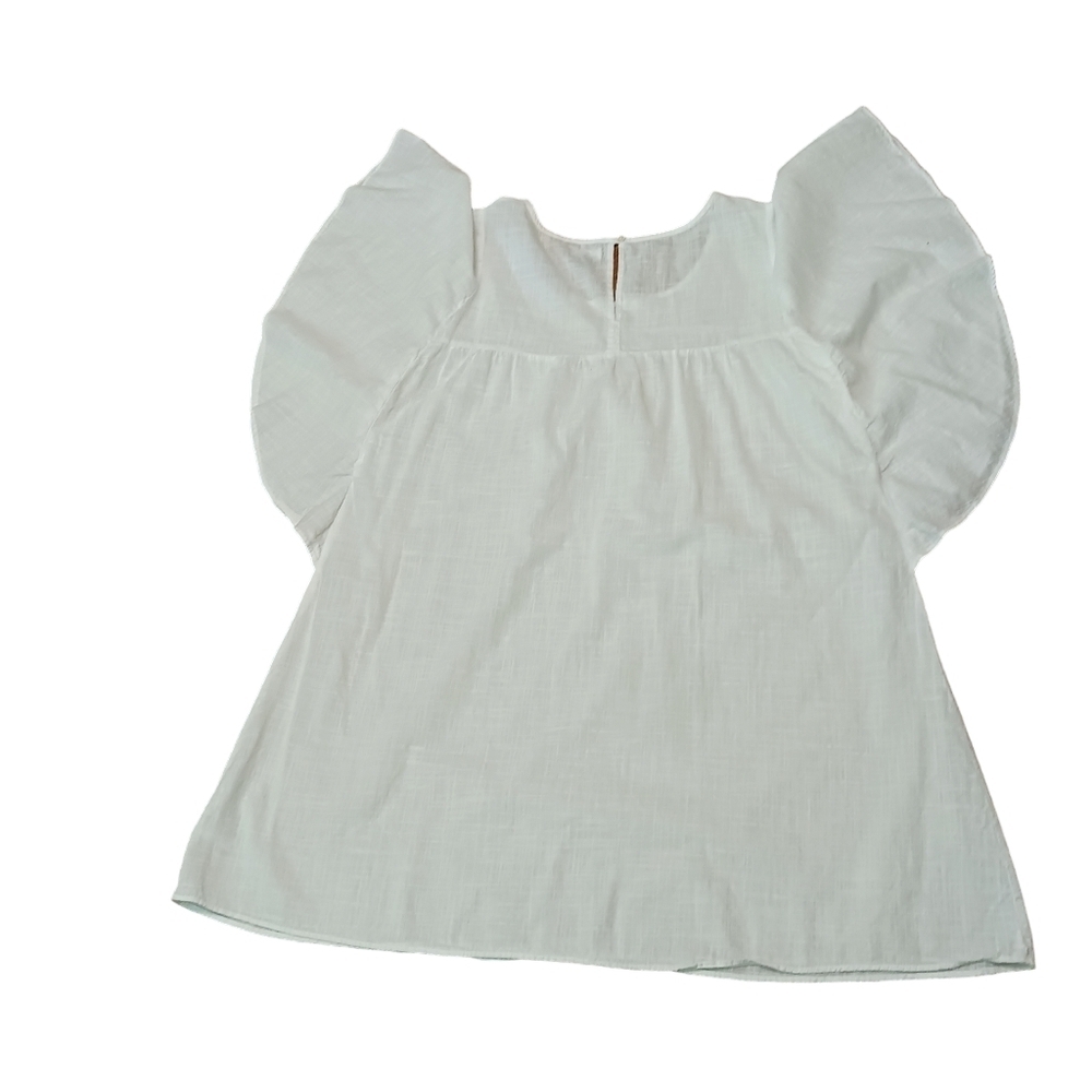 Ladies White Dress Flutter Sleeves Cotton BOHO Breezy Summer XXL Old Navy Flowy